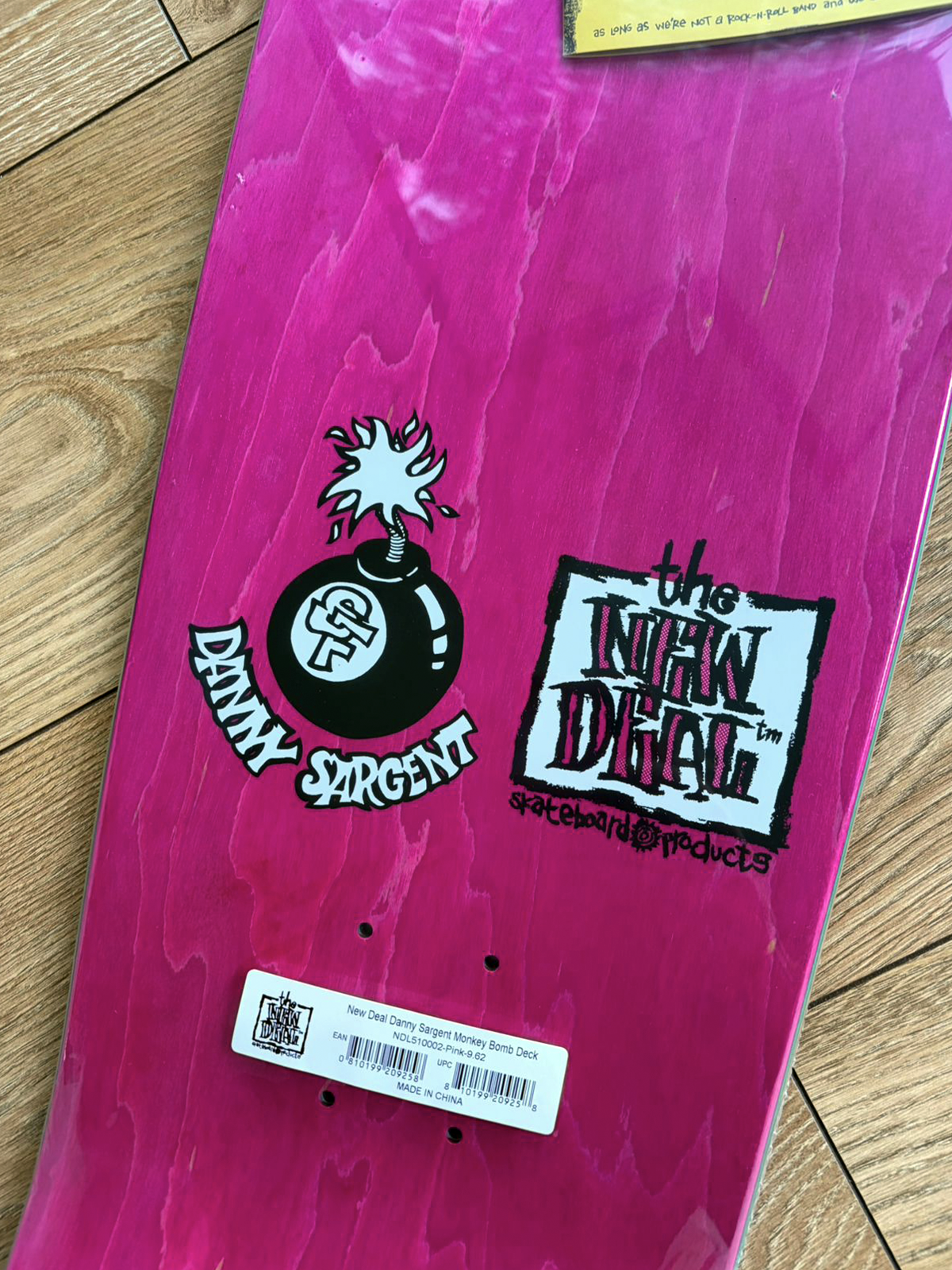 New Deal Monkey Bomber Pink 9.62" Deck