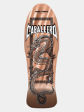 Powell Peralta Caballero Skateboard deck with gold Chinese Dragon and 'Caballero' branding.