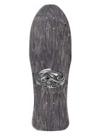 Powell Peralta Caballero Skateboard deck dark grey woodgrain with white Dragon logo and 'Powell Peralta' branding.