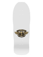 A white Powell Operanya skateboard deck featuring a central graphic of a skull with wings and the brand name 'Powell Operanya' above it.