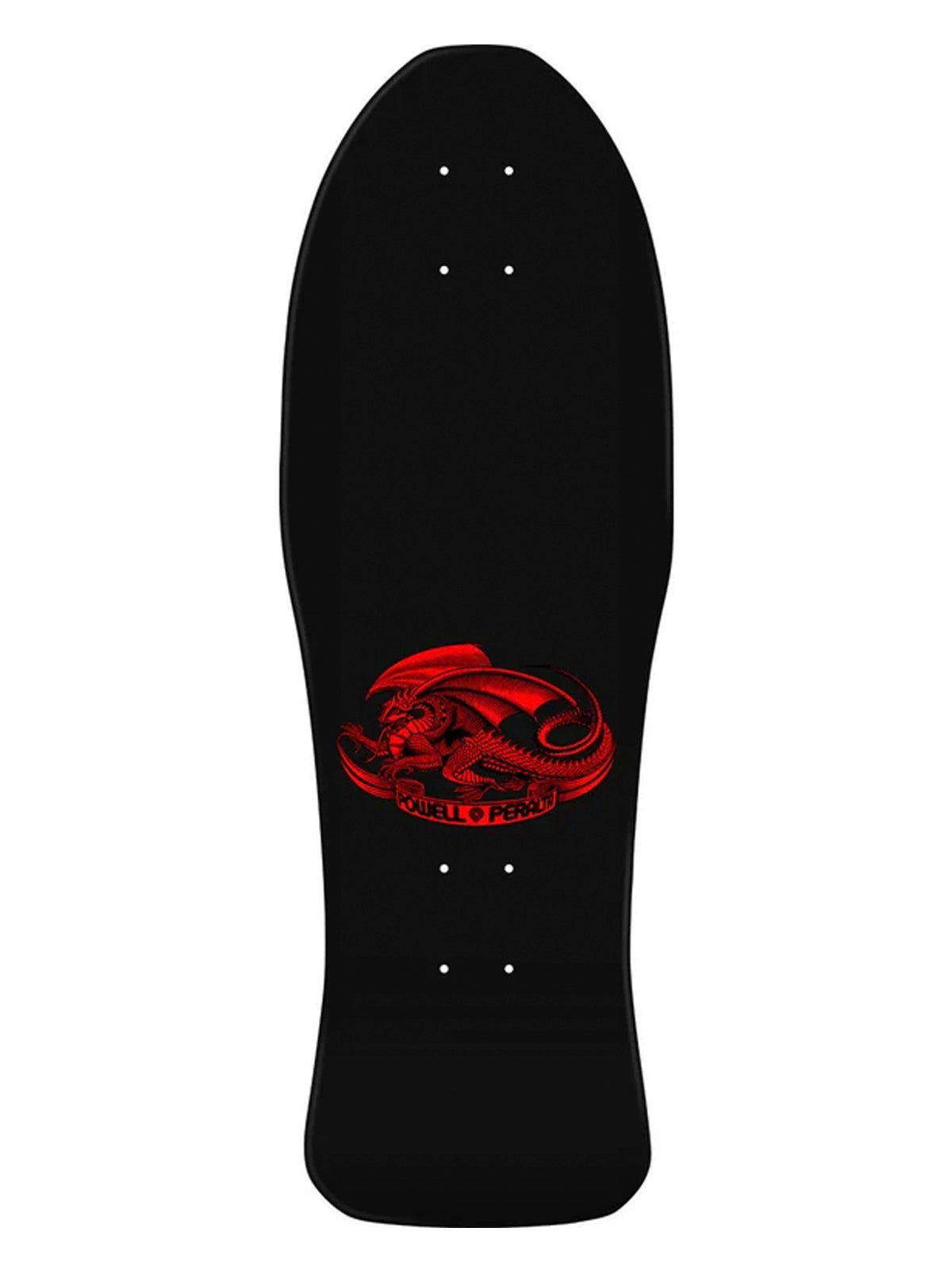 A black skateboard deck featuring a red graphic of a dragon wrapped in flames with the text 'DRAGON FIGHT' below it, shown against a plain white background.