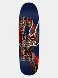 Powell Peralta Steve Caballero Chinese Dragon Skateboard Deck in Navy. Copper and Red  Chinese Dragon graphic with Chinese script 'CABALLERO' branding.