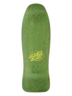 A green skateboard deck with a yellow 'Ana Luba' logo printed in the center, shown against a plain white background.
