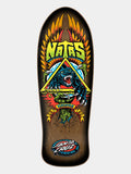 A Santa Cruz Nat's Invading skate deck shown from the top side, featuring a detailed graphic of a panther inside a triangle with the text 'NAT'S' and 'INVADING' on a light gray background.