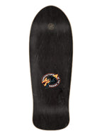 A black skateboard deck shown from the underside against a plain white background, featuring a circular 'Structures Building Blocks' sticker on the front.