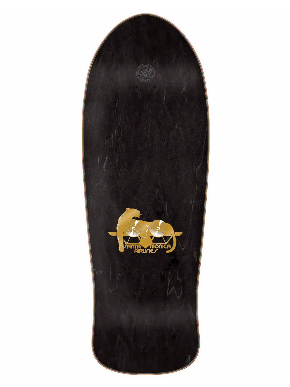 A black skateboard deck with a gold graphic of a horse and rider and the text 'ARTHUR ANTONIO HERNANDO' printed on the underside, shown against a plain white background.