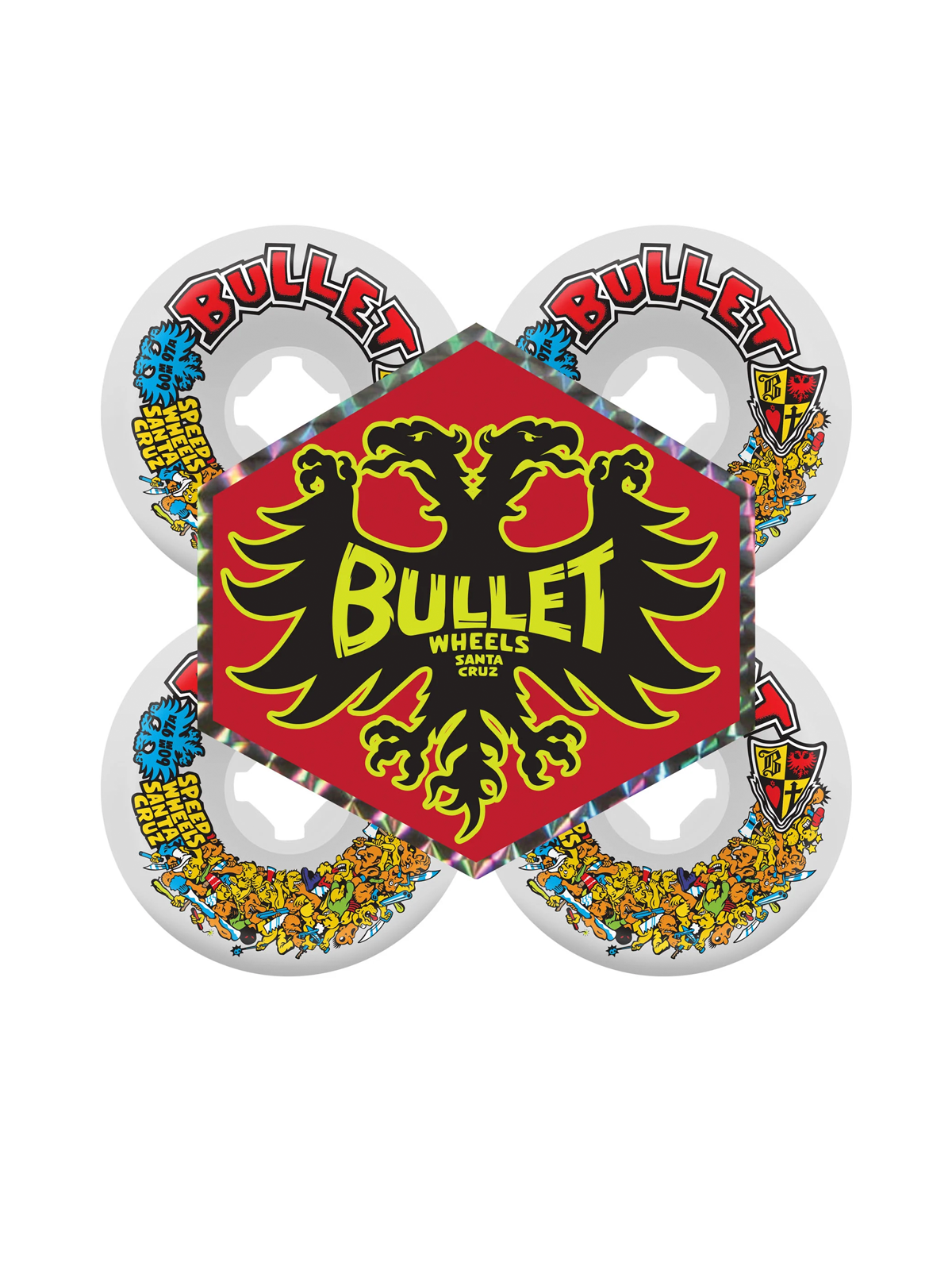 Slime Ball Bullet Vomit Santa Cruz 60mm 97a Skateboard wheels pack of four set.