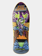 A longboard skateboard deck featuring a comic-style illustration with the text 'Jesse Martinez' at the top and 'You Are Here.